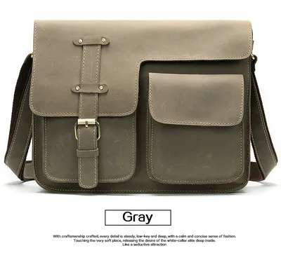 Retro Crazy Horse Leather Men's Crossbody Shoulder Crossbody Bag