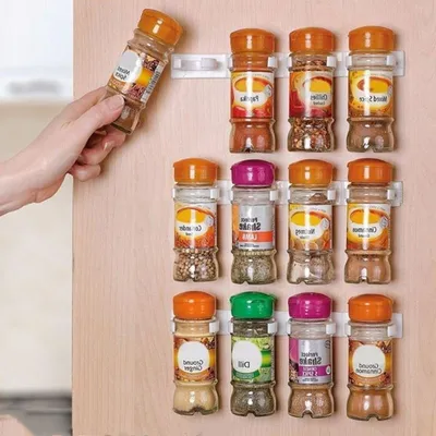 Clip N Store Storage Rack Spice Rack Kitchen Supplies Gadgets Bottle Racks