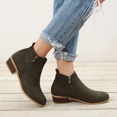Spring Autumn New Woman Boots Low Heels