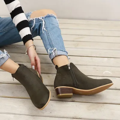 Spring Autumn New Woman Boots Low Heels