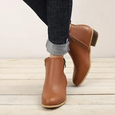 Spring Autumn New Woman Boots Low Heels