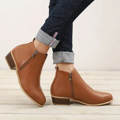 Spring Autumn New Woman Boots Low Heels