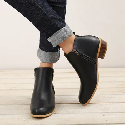 Spring Autumn New Woman Boots Low Heels