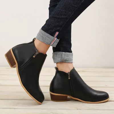 Spring Autumn New Woman Boots Low Heels