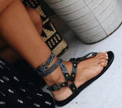 Summer Cross Lace Up Flat 40-43 Women's Toe Sandals