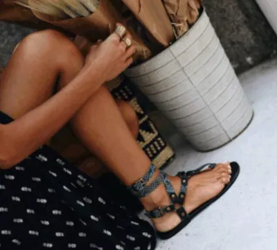 Summer Cross Lace Up Flat 40-43 Women's Toe Sandals
