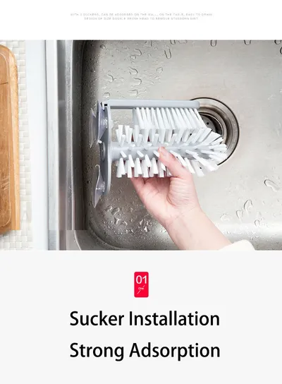 Creative suction wall lazy cup brush glass cleaning brush kitchen rotating cup tea cup brush cup brush