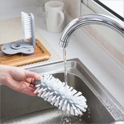Creative suction wall lazy cup brush glass cleaning brush kitchen rotating cup tea cup brush cup brush