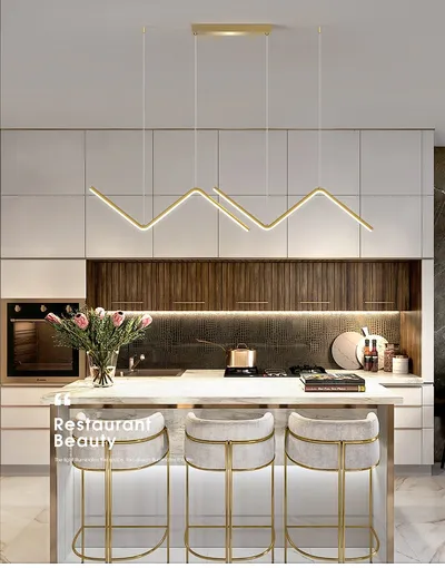 LED Chandelier Minimalist Design for Living Room Bedroom Kitchen Creative Art Wall Suspension Light Fixtures