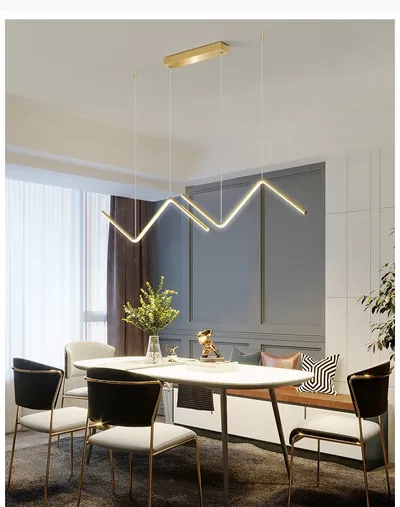 LED Chandelier Minimalist Design for Living Room Bedroom Kitchen Creative Art Wall Suspension Light Fixtures