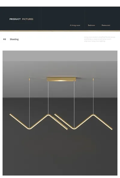 LED Chandelier Minimalist Design for Living Room Bedroom Kitchen Creative Art Wall Suspension Light Fixtures