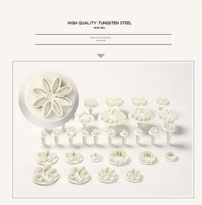Plastic Flower Fudge Cake Decoration Tool Sugar Art Plunger Knife Baking Biscuit Mold