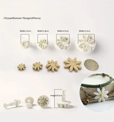 Plastic Flower Fudge Cake Decoration Tool Sugar Art Plunger Knife Baking Biscuit Mold
