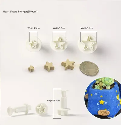 Plastic Flower Fudge Cake Decoration Tool Sugar Art Plunger Knife Baking Biscuit Mold