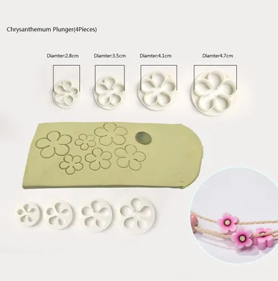 Plastic Flower Fudge Cake Decoration Tool Sugar Art Plunger Knife Baking Biscuit Mold
