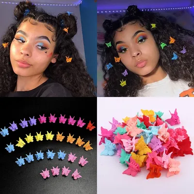 مشابك شعر صغيرة ملونة
