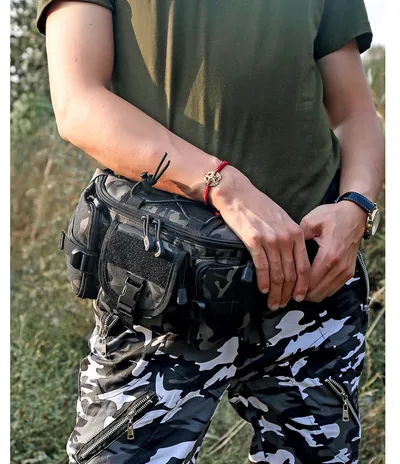Outdoor military fan tactical belt bag