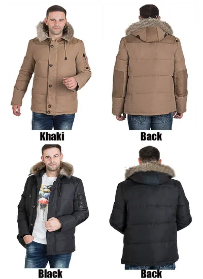 Men's down jacket short white duck down
