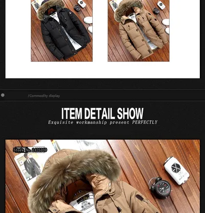 Men's down jacket short white duck down