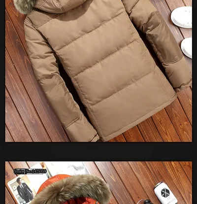 Men's down jacket short white duck down