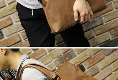 Crazy Horse Leather Men's Handbag