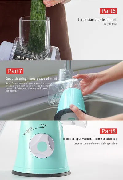Vegetable Cutter Round Mandoline Slicer Potato Julienne Carrot Grater Cheese