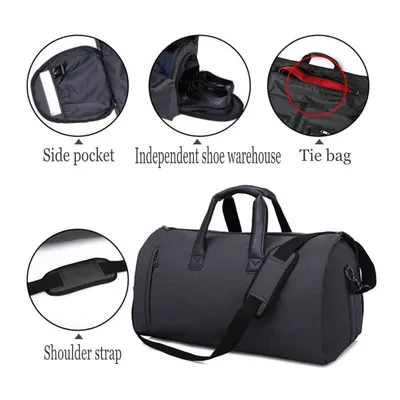 Large-capacity travel bag portable cylinder folding suit bag