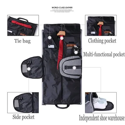 Large-capacity travel bag portable cylinder folding suit bag