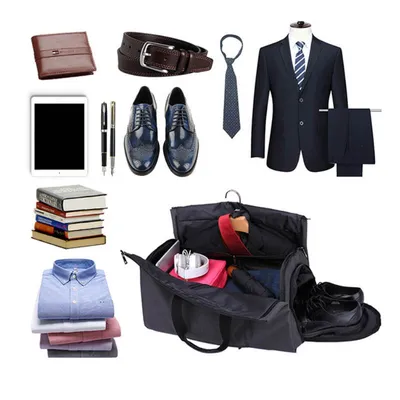 Large-capacity travel bag portable cylinder folding suit bag