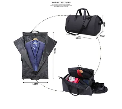 Large-capacity travel bag portable cylinder folding suit bag