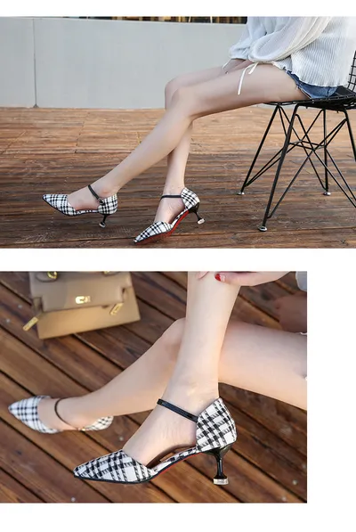 Pointed suede women's sandals
