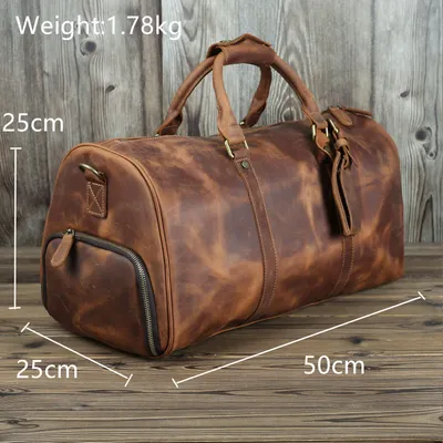 Horse leather men's travel bag