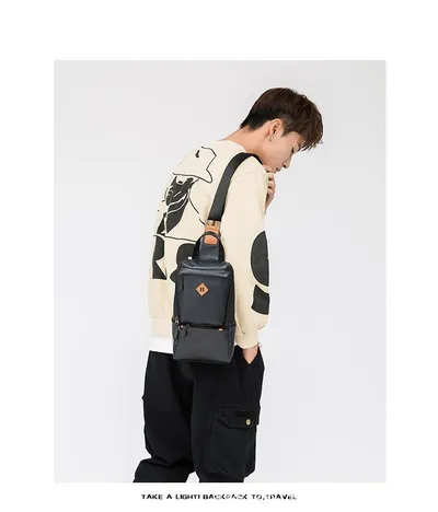 Cycling shoulder bag soft leather backpack