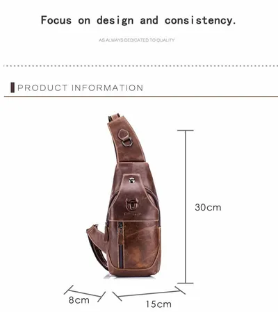 Men's Leather Shoulder Crossbody Leather Chest Bag