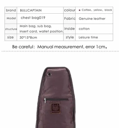 Men's Leather Shoulder Crossbody Leather Chest Bag