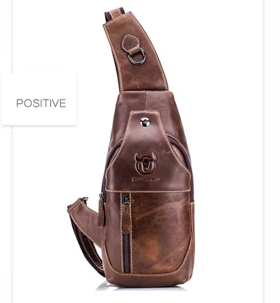 Men's Leather Shoulder Crossbody Leather Chest Bag