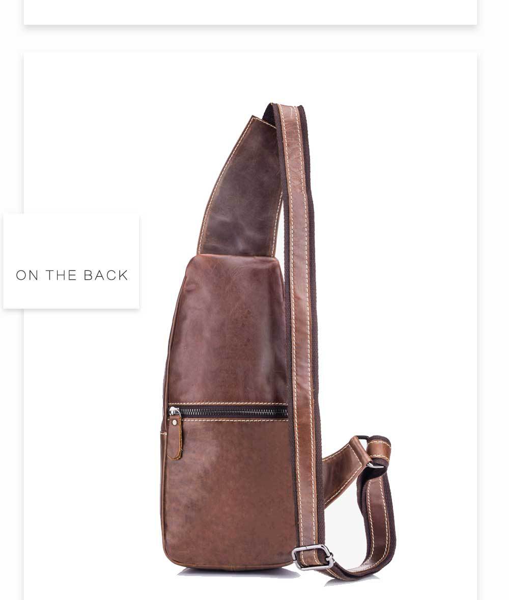 Men's Leather Shoulder Crossbody Leather Chest Bag