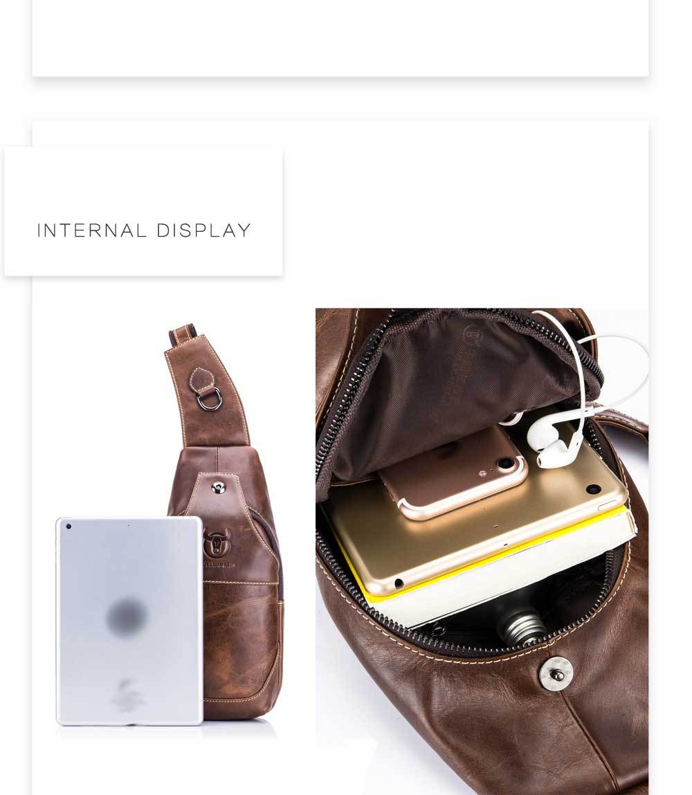 Men's Leather Shoulder Crossbody Leather Chest Bag
