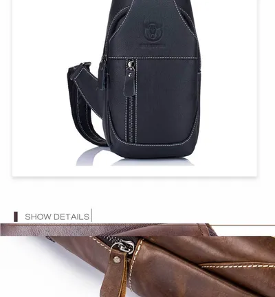 Men's Leather Shoulder Crossbody Leather Chest Bag