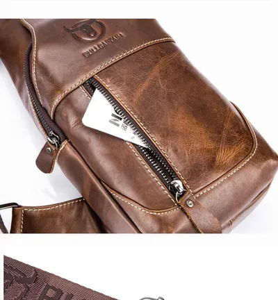 Men's Leather Shoulder Crossbody Leather Chest Bag