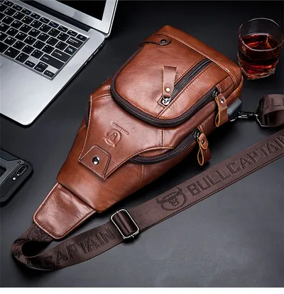 Casual soft leather crossbody bag