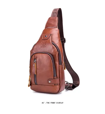 Casual soft leather crossbody bag