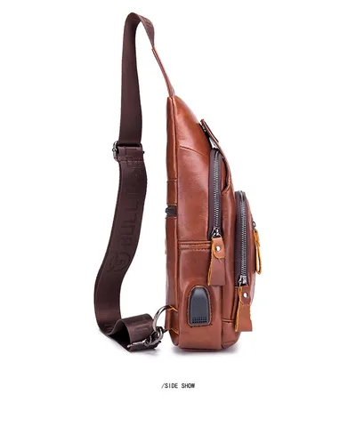 Casual soft leather crossbody bag