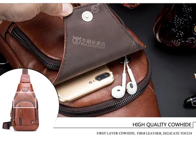 Casual soft leather crossbody bag
