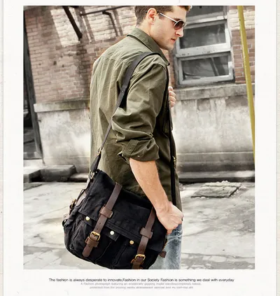 Men's canvas shoulder bag