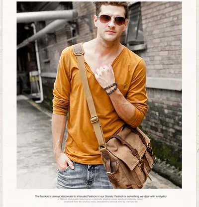 Men's canvas shoulder bag