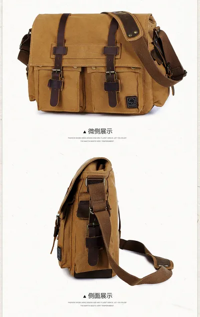 Men's canvas shoulder bag