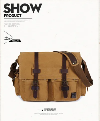 Men's canvas shoulder bag