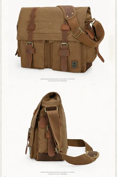 Men's canvas shoulder bag
