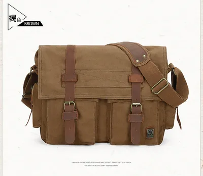 Men's canvas shoulder bag
